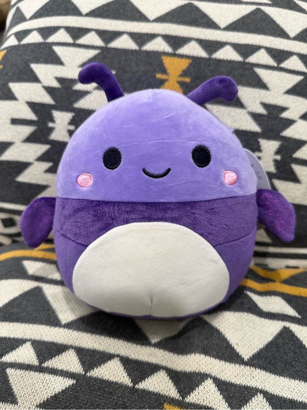 Squishmallows Purple Plush Bug with White Belly